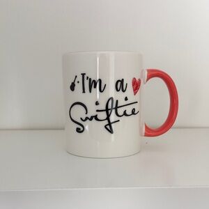 White and Coral Ceramic Coffee Mug - I'm a Swiftie - Taylor Fan - Brand New Cup